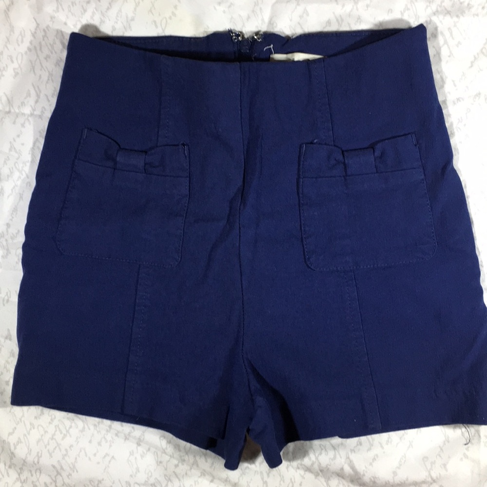 Navy Blue High Waisted Shorts